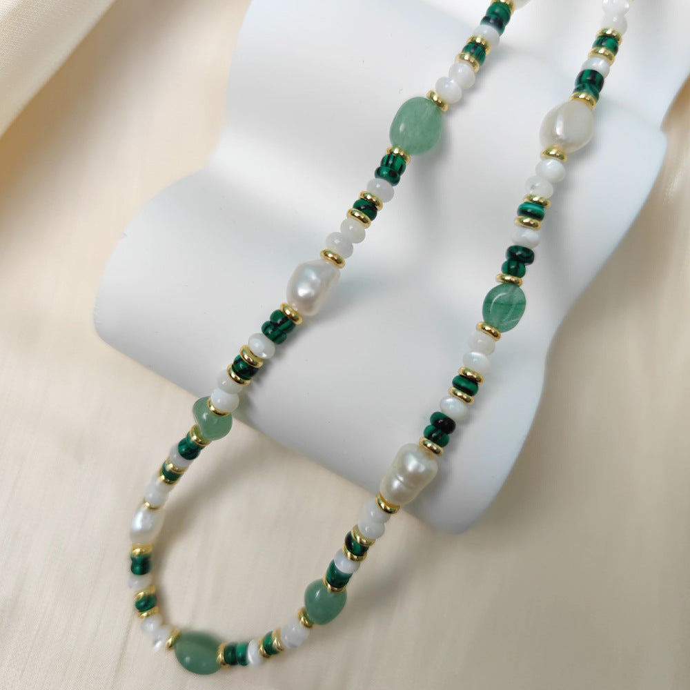Green Aventurine Freshwater Natural Pearl Necklace